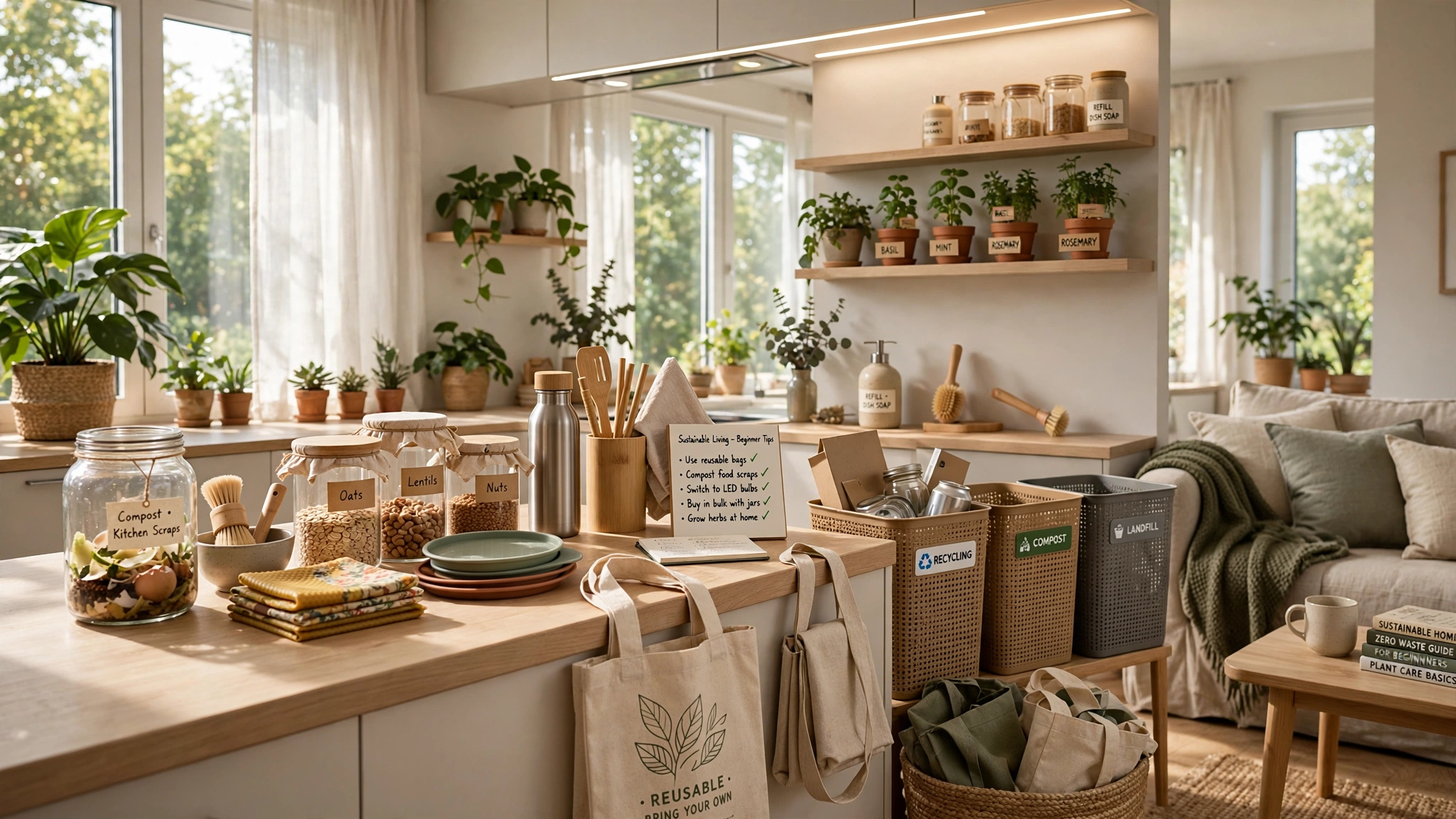 Beginner Tips for Sustainable Living at Home