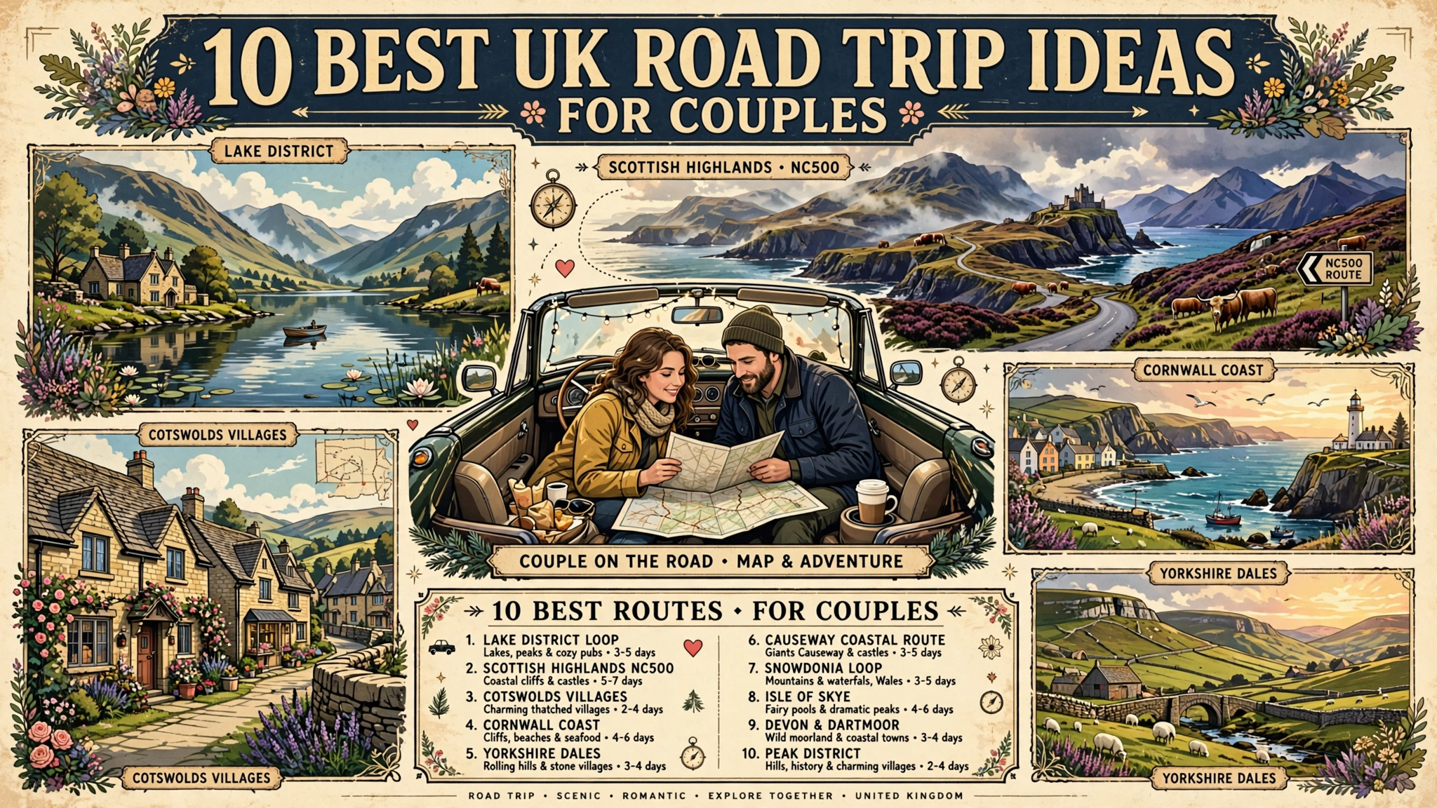 10 Best UK Road Trip Ideas for Couples
